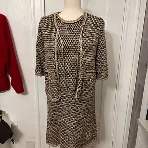Vintage CHANEL knit dress with jacket sz 38/40